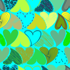 Seamless Colored Pattern with Hearts. St. Valentine's Day or Wed