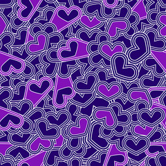 Naklejka premium Seamless Colored Pattern with Hearts. St. Valentine's Day or Wed
