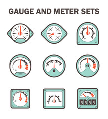 Gauge meter icons sets.
