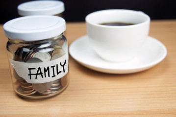 Bottles of coins for cost saving or useful in the future