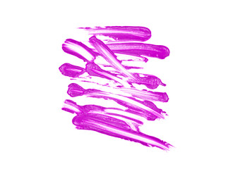 Obraz na płótnie Canvas Violet color lipstick stroke on white background