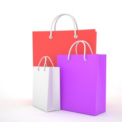 Paper Shopping Bags isolated on white background