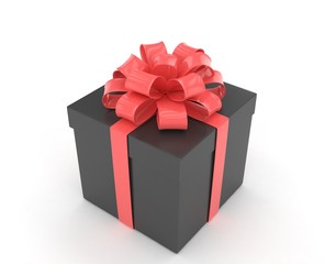 gift box with bows isolated on white