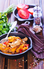 fried vegetables with meat