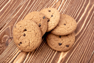 oat cookies on wooden table