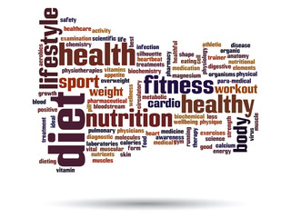 Obraz premium Vector conceptual health word cloud isolated