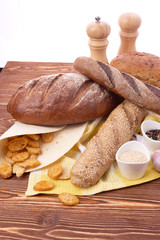 Different bread. Food background.