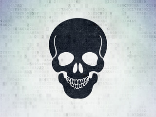 Medicine concept: Scull on Digital Paper background