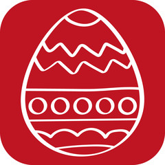 Handgezeichnetes Osterei auf rotem Hintergrund