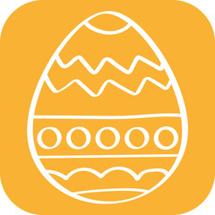 Handgezeichnetes Osterei auf orangenem Hintergrund