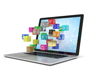 icon app fall in laptop