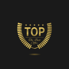 Golden top badge