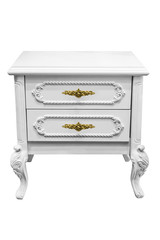 Wooden drawers cabinet isolated.