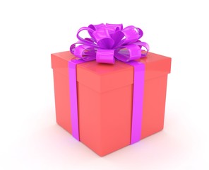 gift box with bows isolated on white