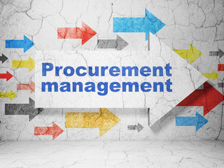 Business concept: arrow with Procurement Management on grunge wall background