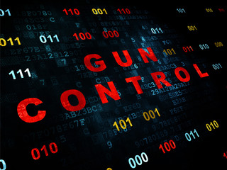 Protection concept: Gun Control on Digital background