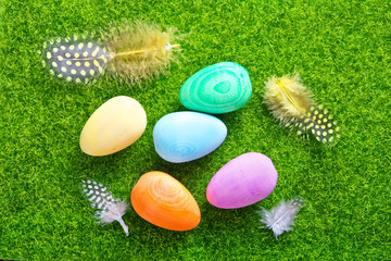 Fototapeta na wymiar decorative painted Easter eggs