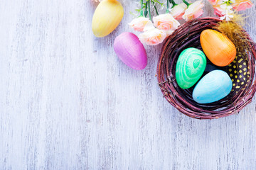 Obraz na płótnie Canvas decorative painted Easter eggs