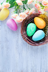 Obraz na płótnie Canvas decorative painted Easter eggs
