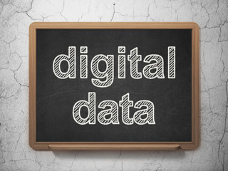 Information concept: Digital Data on chalkboard background