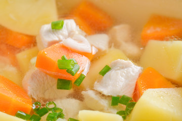 Chicken soup with vegetables