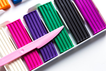 Obraz premium Plasticine bars on white background