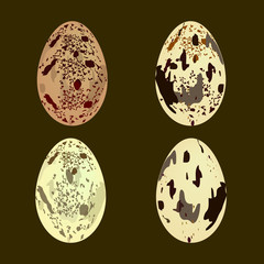 перепелиные яйца на темном фоне