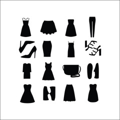 A set of female clothes and accessories