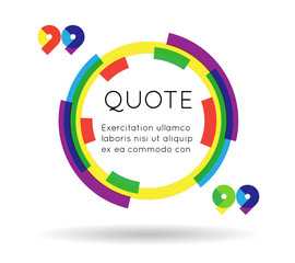 Quote template colorful information text blog business mobile isolated on white background vector illustration