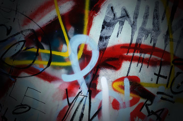 Dramatic grunge colourful steel old garage wall surface - creati