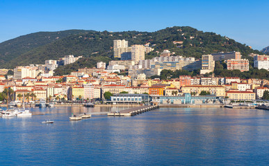 Fototapeta na wymiar Port of Ajaccio, Corsica, the capital of Corsica