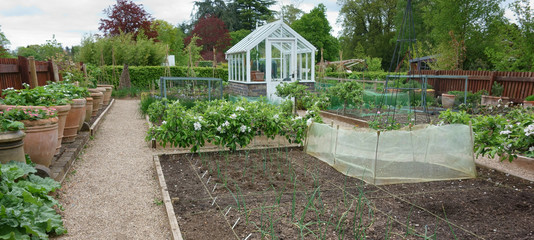 Greenhouse in English country garden
