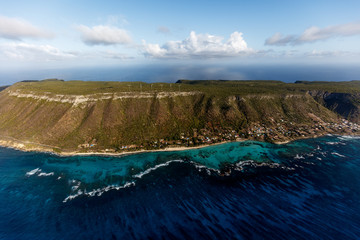 Guadeloupe, île de la Désirade, vue aérienne - 105682208