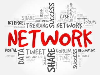 Fototapeta premium Network word cloud, business concept
