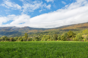 summer landscape, the Jura France. Ain region on the border with Geneva.