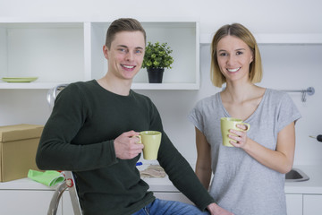 kaffeepause beim umzug