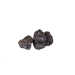 Dried raisins on a white background
