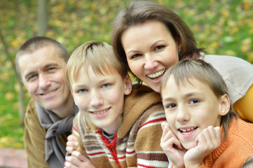 Fototapeta premium Happy family of four