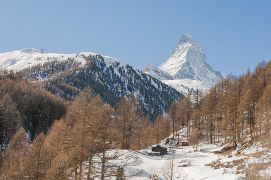 Zermatt, Dorf, Bergdorf, Alpen, Schweizer Berg, Walliser Berge, Winterwanderung, Wanderweg, Wintersport, Winterferien, Winter, Wallis, Trockener Steg, Furi, Zmutt, Schweiz