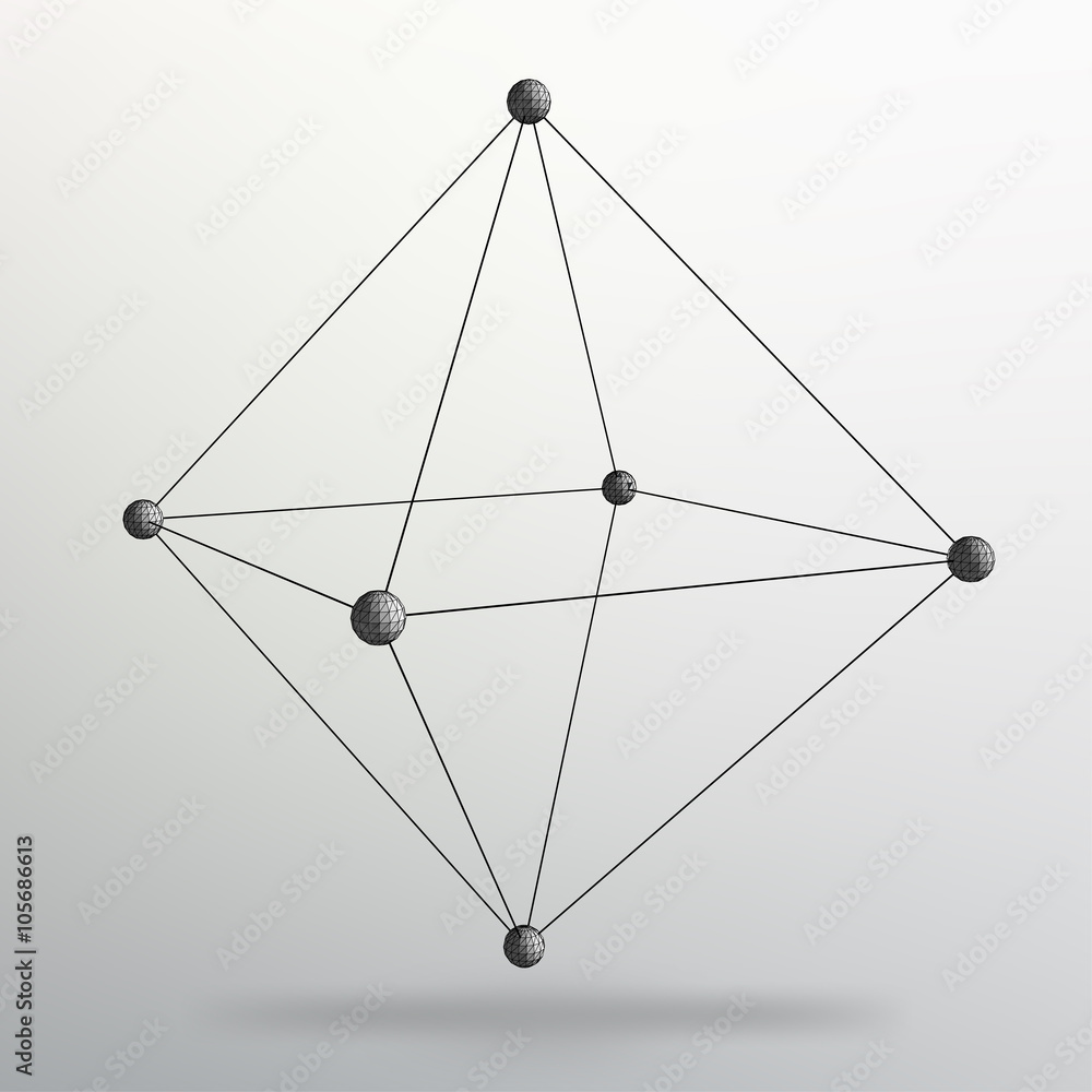 Poster abstract creative concept vector background of geometric shapes. molecular lattice. the structural g