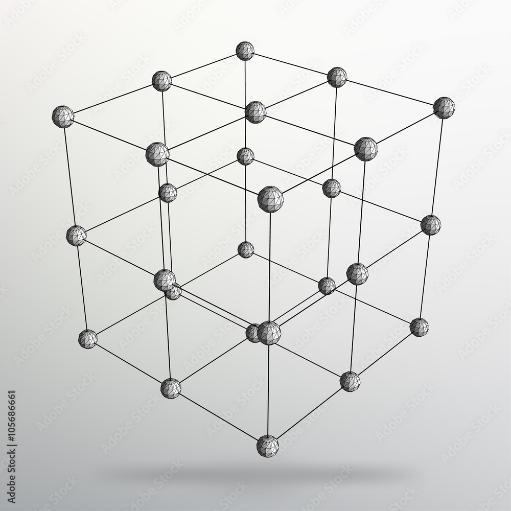 Poster abstract creative concept vector background of geometric shapes - cube. design style letterhead and 