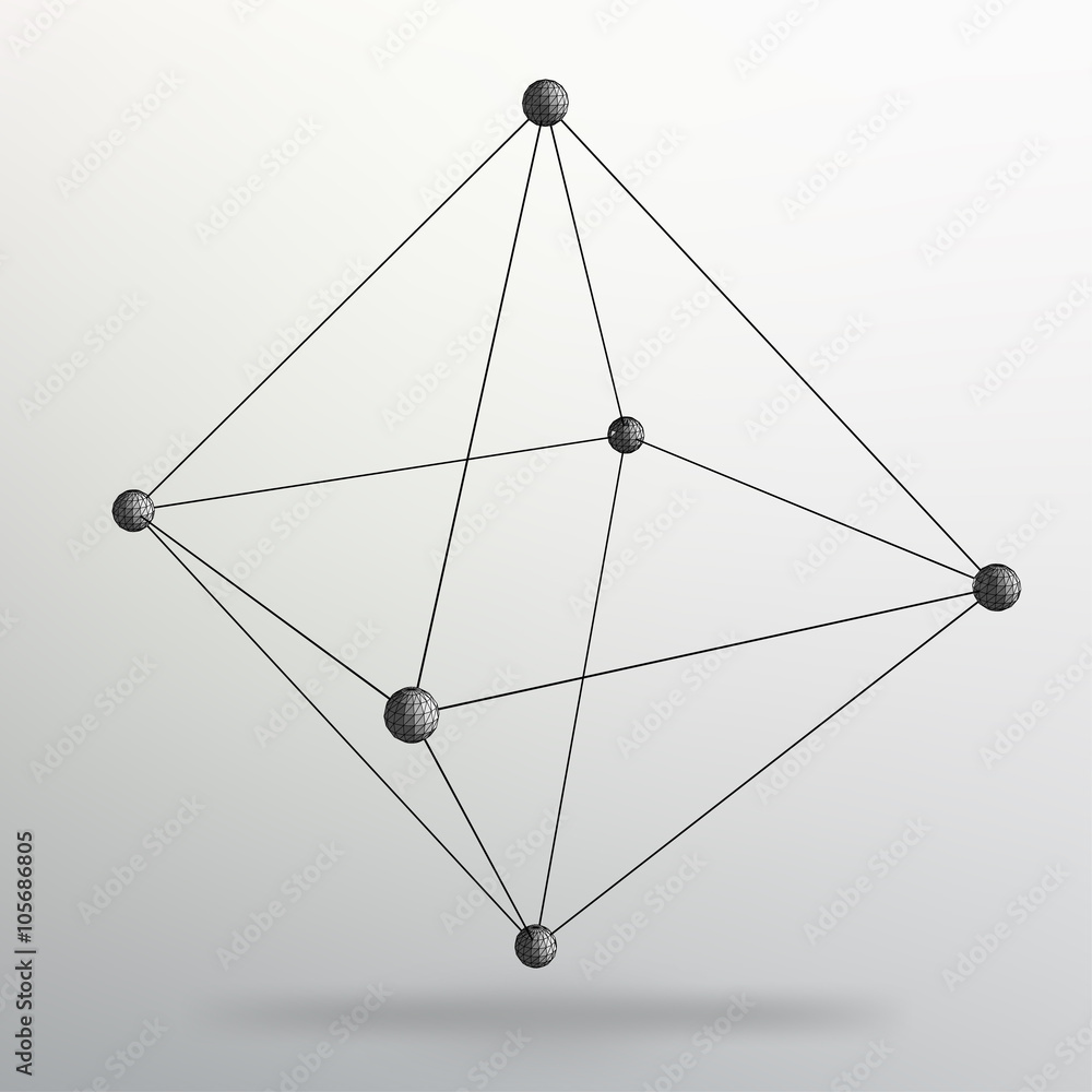 Poster abstract creative concept vector background of geometric shapes. molecular lattice. the structural g