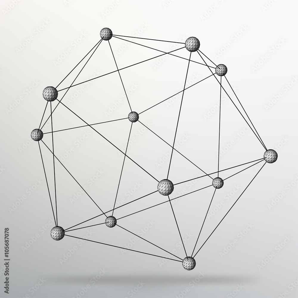 Poster abstract creative concept vector background of geometric shapes. molecular lattice. the structural g