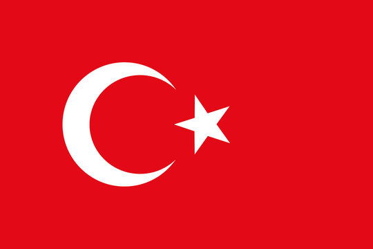 Turkey Flag, Türk bayrağı, National flag of Turkey, Turkish flag in standard proportion color mode RGB