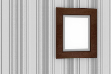 Empty picture frame hanging on the wall