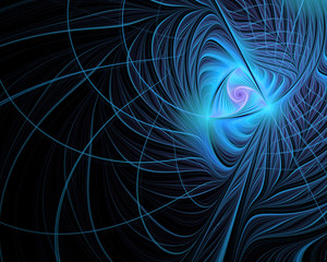 Abstract fractal design. Spiral star in triangle.