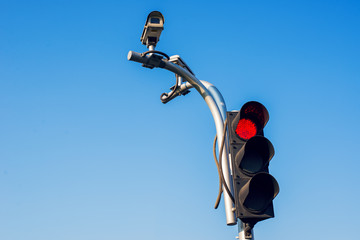 Traffic light signal and Closed Circuit Television on top