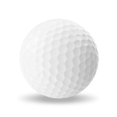 Golf ball isolated on white background.