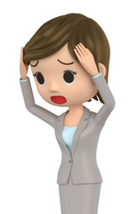 Portrait of small and pretty saleswoman