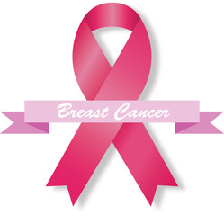 Breast cancer pink ribbon sign